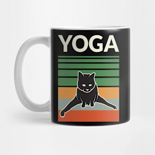 Vintage Funny Cat Yoga Meme Mug